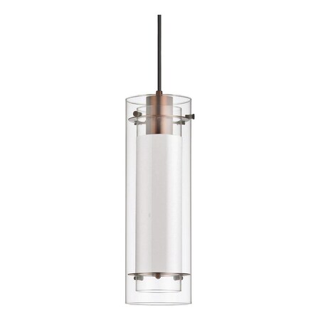 Dainolite Oil Brushed Bronze Fabric Glass One Light Mini Pendant 22152-790-OBB